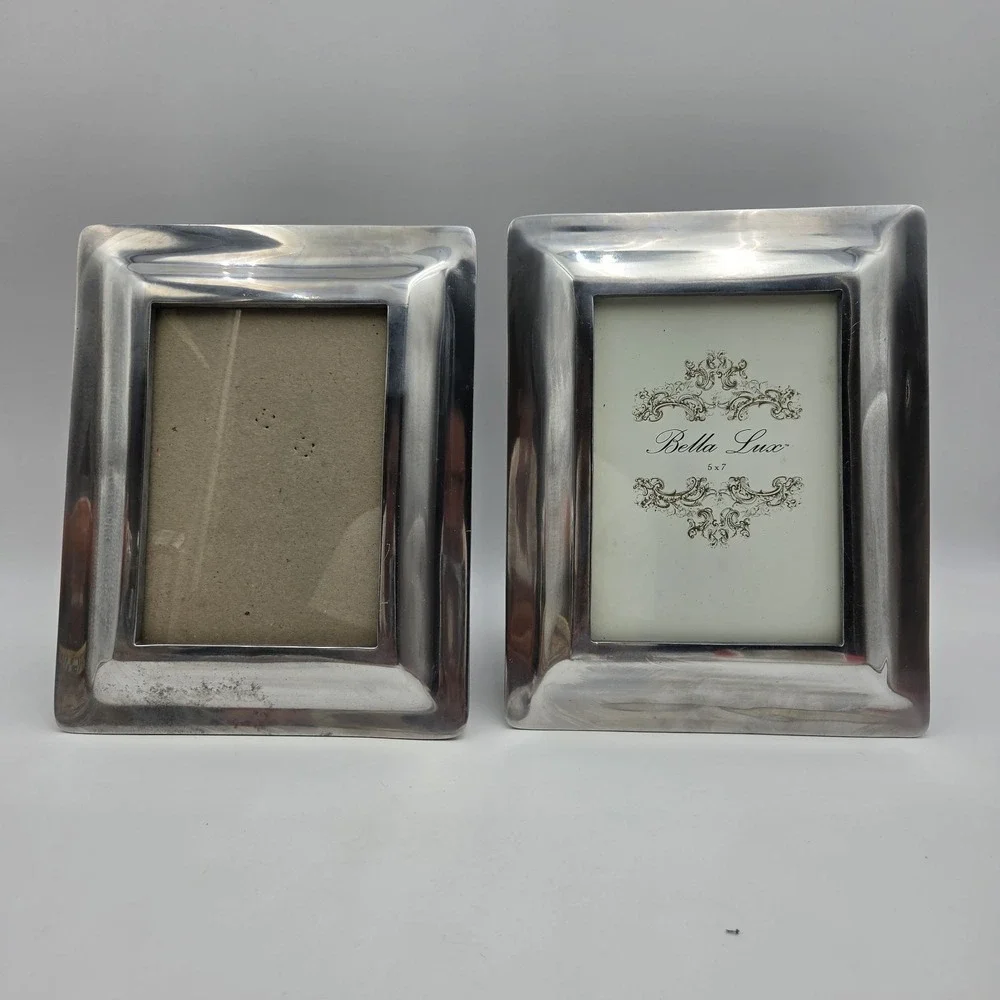 Vintage Lots of 2 Bella Lux Pewter Picture frame Silver 5